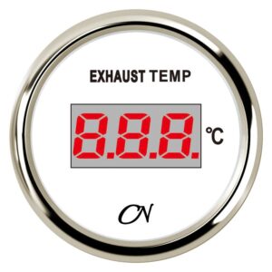 CN exhaust gas temperature gauge, digital, 12/24V, 57mm, white/chrome