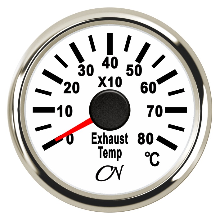 CN exhaust gas temperature gauge analog 12/24V 57mm white/chrome 1 CN exhaust gas temperature gauge analog 12/24V 57mm white/chrome