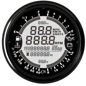CN Multi-display with 6 functions 12/24V 96mm black
