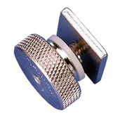 DAVIS mast slide stopper with knurled nut, aluminum/brass nickel, T-profile 19mm