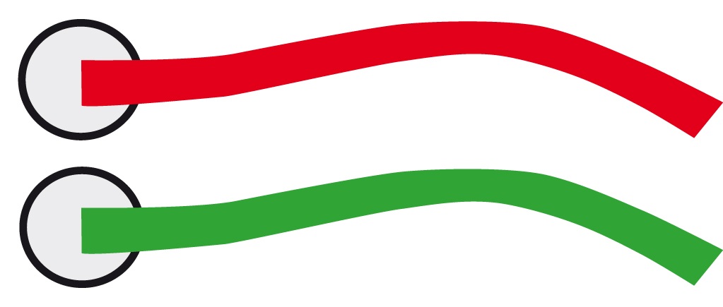DAVIS Air-Flow Trim Strips made of ripstop nylon, red/green, 7+7 pcs. 1 DAVIS Air-Flow Trim Strips made of ripstop nylon, red/green, 7+7 pcs.
