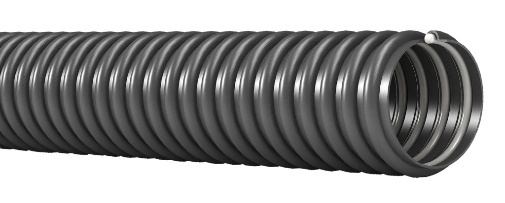 Drain hose with steel spiral PVC 38mm (1½") grey 1 Drain hose with steel spiral PVC 38mm (1½") grey