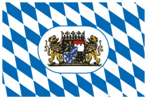 State flag PES 200x300mm Bavaria (diamonds with coat of arms)