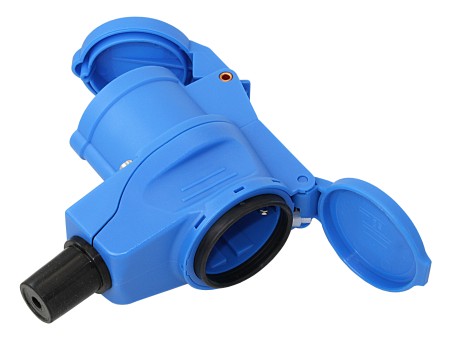 CEE angled coupling with Schuko socket 230V 3-pole 1 CEE angled coupling with Schuko socket 230V 3-pole