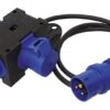 CEE distribution cable 230V 3-pole with plug and 2 sockets + Schuko, 1.5m 3 ec41