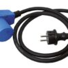 CEE adapter cable 230V 3-pin, angled coupling + Schuko to Schuko plug 1.5m 2 ec43