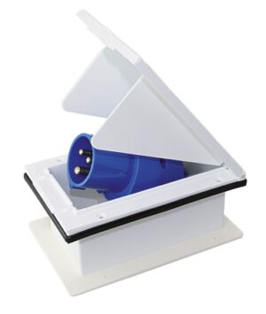 CEE recessed wall plug, swiveling, 230V, 3-pole