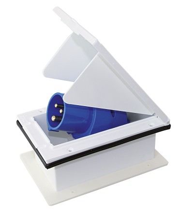CEE recessed wall plug, swiveling, 230V, 3-pole 1 CEE recessed wall plug, swiveling, 230V, 3-pole
