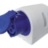 CEE surface-mounted coupling with flap, 230V, 3-pole 2 ec51