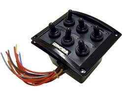 Switch panel with 5 x 20A nylon ATC fuses + 1 push button
