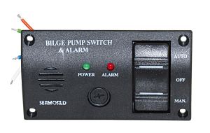 Bilge alarm panel 12/24V with Auto/Off/Manual switch.