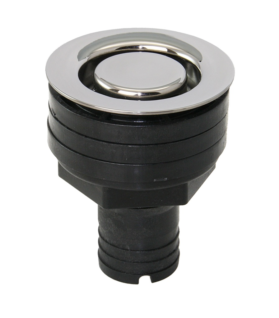 Deck drain with stainless steel cap POM for 25mm hose 1 Deck drain with stainless steel cap POM for 25mm hose