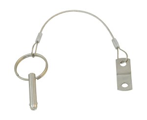 Folding nose bolt A2 6.4mm with safety cable 150mm 10pcs.