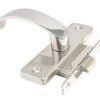 Mortise lock with door handle, stainless steel/Ms, left/right, inside/outside