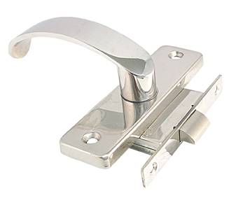 Mortise lock with door handle, stainless steel/Ms, left/right, inside/outside 1 Mortise lock with door handle, stainless steel/Ms, left/right, inside/outside