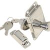 Surface-mounted door lock with rotary knob and cylinder lock, stainless steel, 57x91mm 2 ek12435