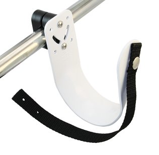 Lifebuoy holder for railing mounting, aluminum/nylon, for 25mm pipe, white 1 Lifebuoy holder for railing mounting, aluminum/nylon, for 25mm pipe, white