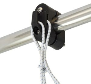 Railing rope hook, plastic, for railings 22-25mm, black