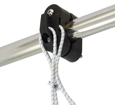 Railing rope hook, plastic, for railings 22-25mm, black 1 Railing rope hook, plastic, for railings 22-25mm, black