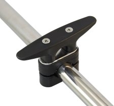 Railing cleat 114mm, for 22-25mm pipe, black