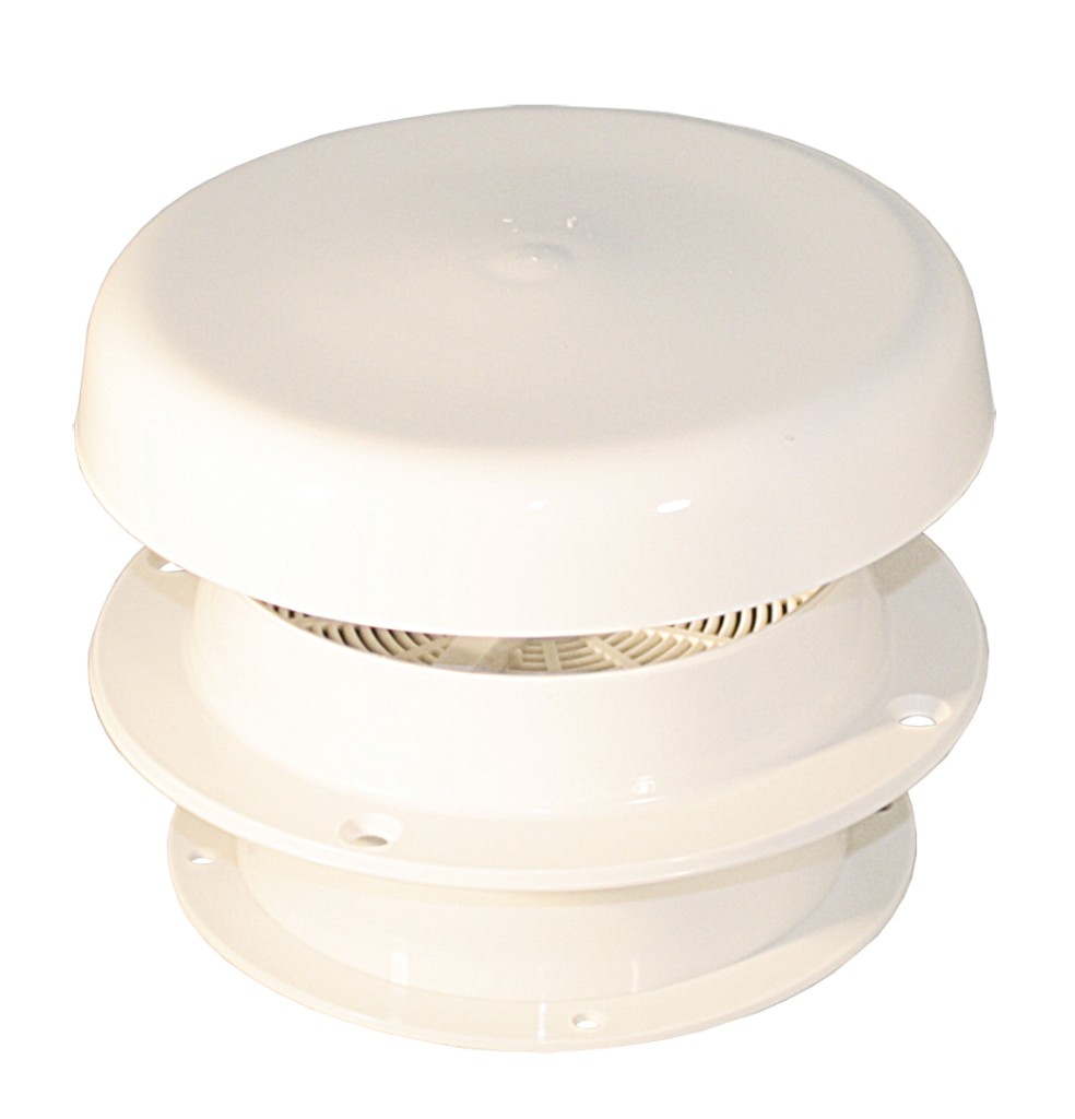 Mushroom vent, plastic, installation dimension 101mm, white 1 Mushroom vent, plastic, installation dimension 101mm, white