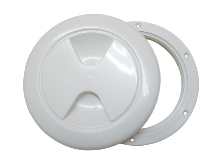 Inspection cover with screw closure, fully covering, PP 102mm white 1 Inspection cover with screw closure, fully covering, PP 102mm white