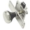 Surface-mounted door lock with strike plate and case, nylon chrome-plated, 47x55mm