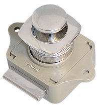 Stainless steel push-button catch for doors 15-22mm, convex