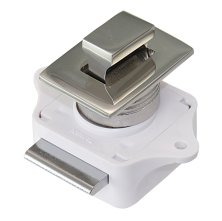 Stainless steel push-button catch for doors 15-22mm, rectangular