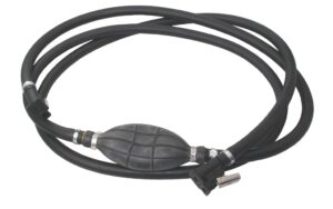 Fuel hose with primer bulb 8mm (5/16") 2.4m, connectors on both ends for OMC
