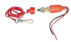 Emergency stop switch, magnetic, 12V 15A with cord