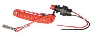 Emergency stop switch, magnetic, 12V 5A with coiled cable