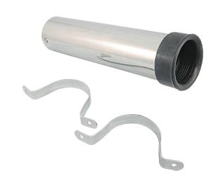 Fishing rod holder with 2 clamps, stainless steel, 229mm