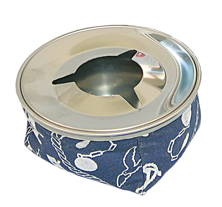 Ashtray fabric bag stainless steel 100mm blue 1 Ashtray fabric bag stainless steel 100mm blue