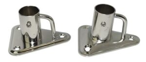 Railing foot with threaded pin A2 for 25mm pipe, 6°