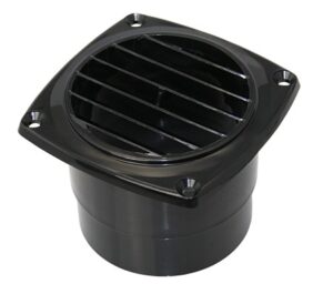Gill ventilator with hose connection ABS for 75mm hose, black