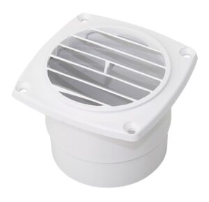 Gill ventilator with hose connection ABS for 75mm hose, white