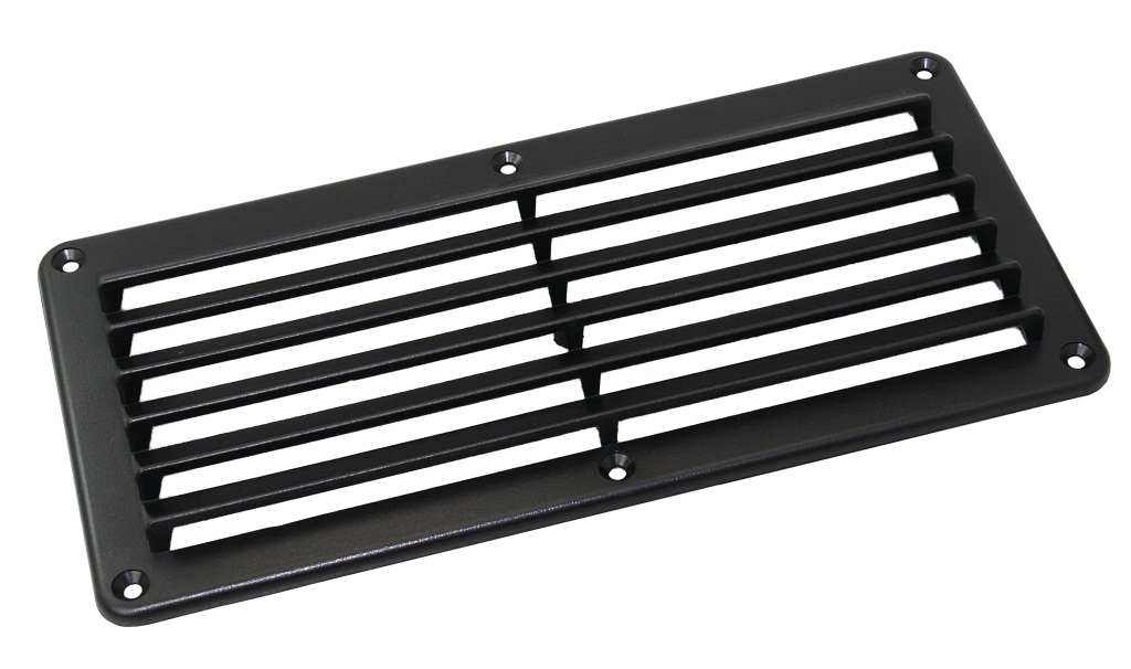 Gill ventilator, rectangular ABS 140x125mm, 6 slots, white 1 Gill ventilator, rectangular ABS 140x125mm, 6 slots, white