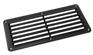 Gill ventilator, rectangular ABS 261x125mm, 2x6 slots, black