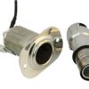 Cigarette lighter with reading light, stainless steel, 12V, 12mm plug