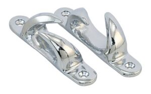 Lip cleat, overlapping MsCr 78mm, for 10mm rope (pair)