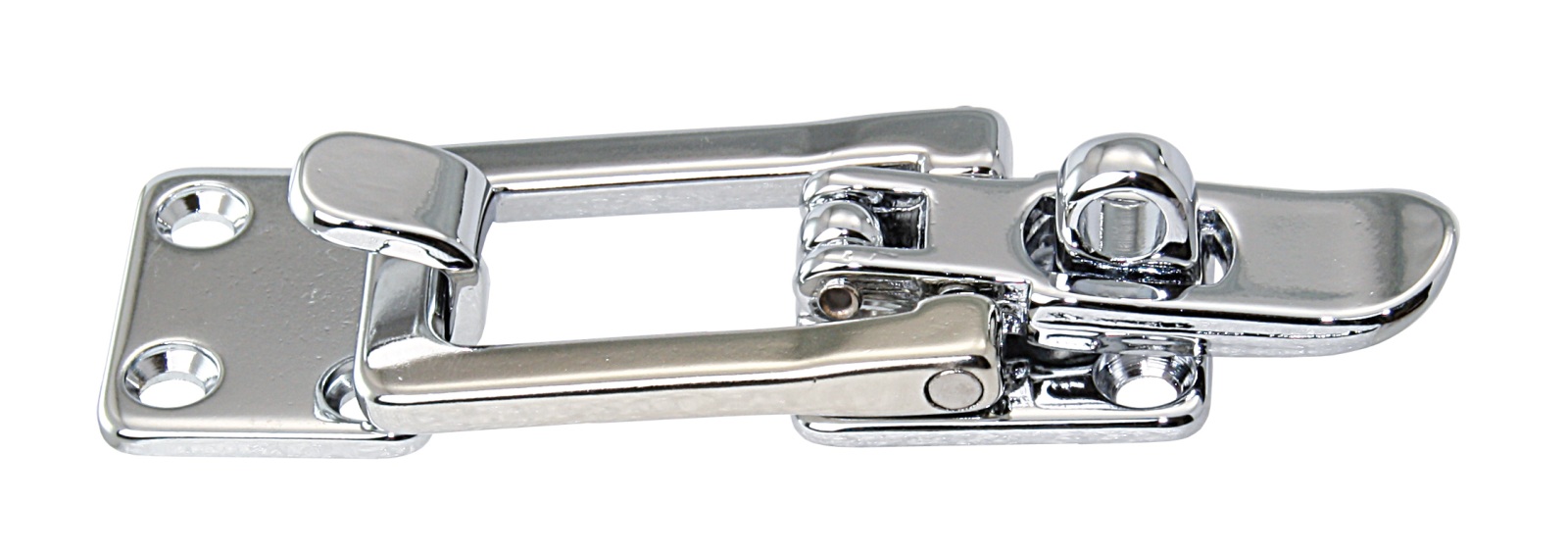 Toggle latch with hook plate, straight MsCr 101mm SB-Pack 1 Toggle latch with hook plate, straight MsCr 101mm SB-Pack