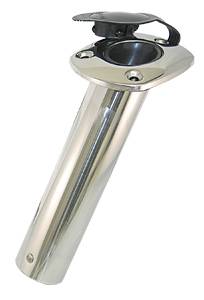 Fishing rod holder for installation, 60° angle, stainless steel, 250mm, with PVC cap 1 Fishing rod holder for installation, 60° angle, stainless steel, 250mm, with PVC cap