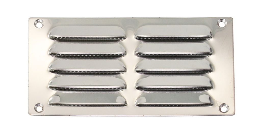 Rectangular louvered panel with fly screen A2 152x76mm, 2x5 slots 1 Rectangular louvered panel with fly screen A2 152x76mm, 2x5 slots
