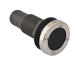 Through-hull fitting Acetal 1-1/2' stainless steel cap + valve 1 Through-hull fitting Acetal 1-1/2' stainless steel cap + valve