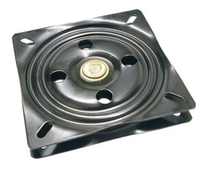 Swivel seat console, black lacquered steel, 165x165x25mm