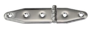 Deep-drawn hinge, asymmetrical. A2 130x28x1.5mm