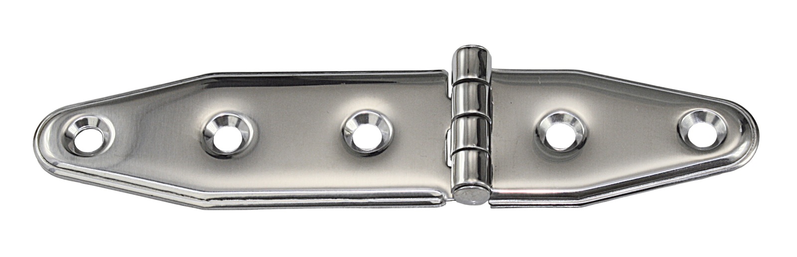 Deep-drawn hinge, asymmetrical. A2 130x28x1.5mm 1 Deep-drawn hinge, asymmetrical. A2 130x28x1.5mm