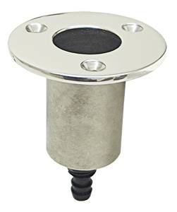 Built-in flagpole holder with drainage, MsCr 25mm, for 13mm hose