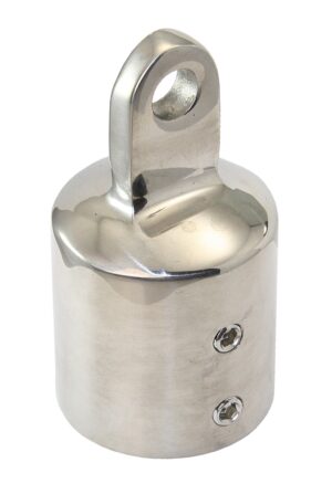 Reinforced pipe end cap with 2 A4 threaded studs for 30mm pipe, 8.6mm eye